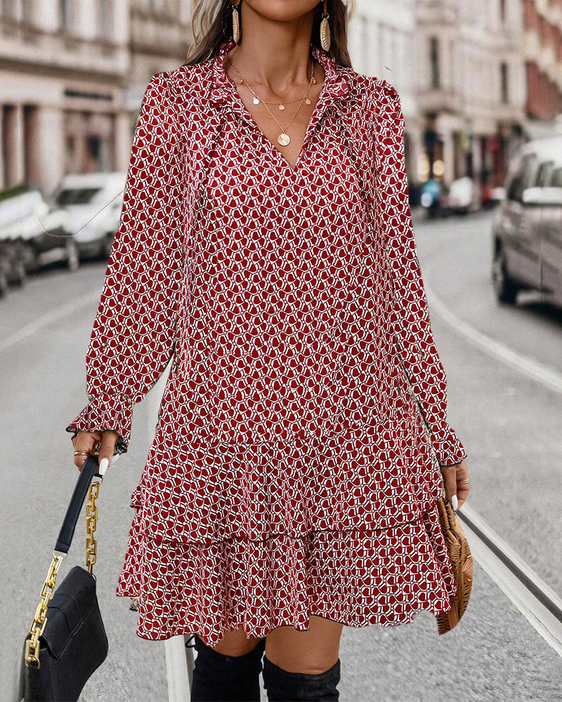 Lavinia | Bedrucktes Langarmkleid