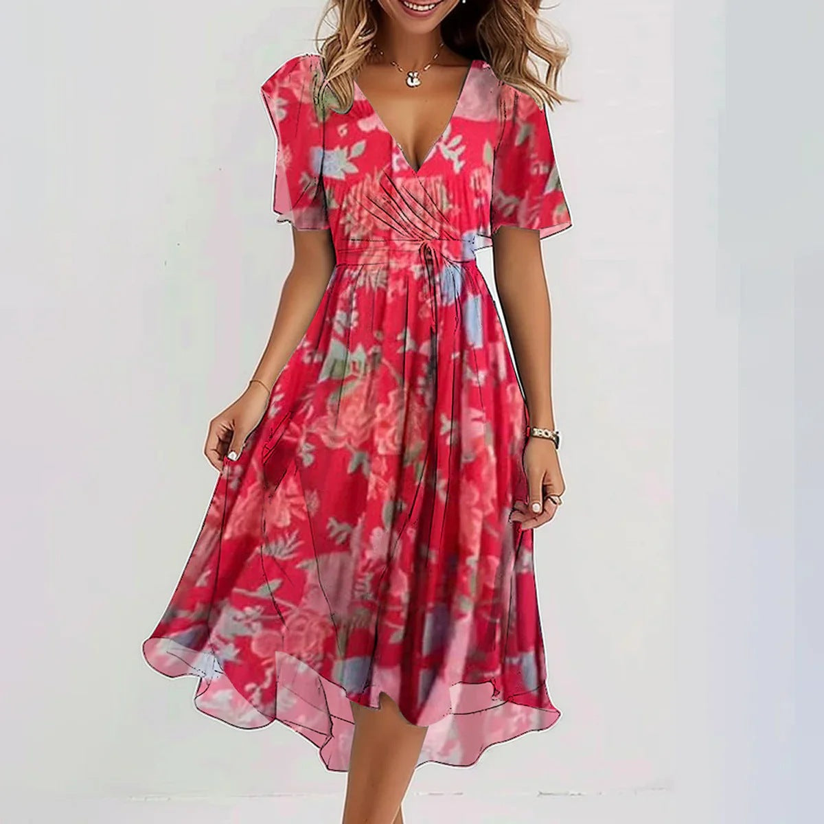 Arlina | Mühelos Elegantes Chiffon-Kleid