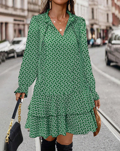 Lavinia | Bedrucktes Langarmkleid