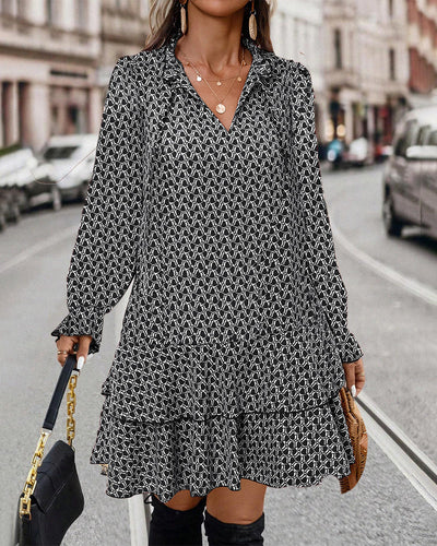 Lavinia | Bedrucktes Langarmkleid