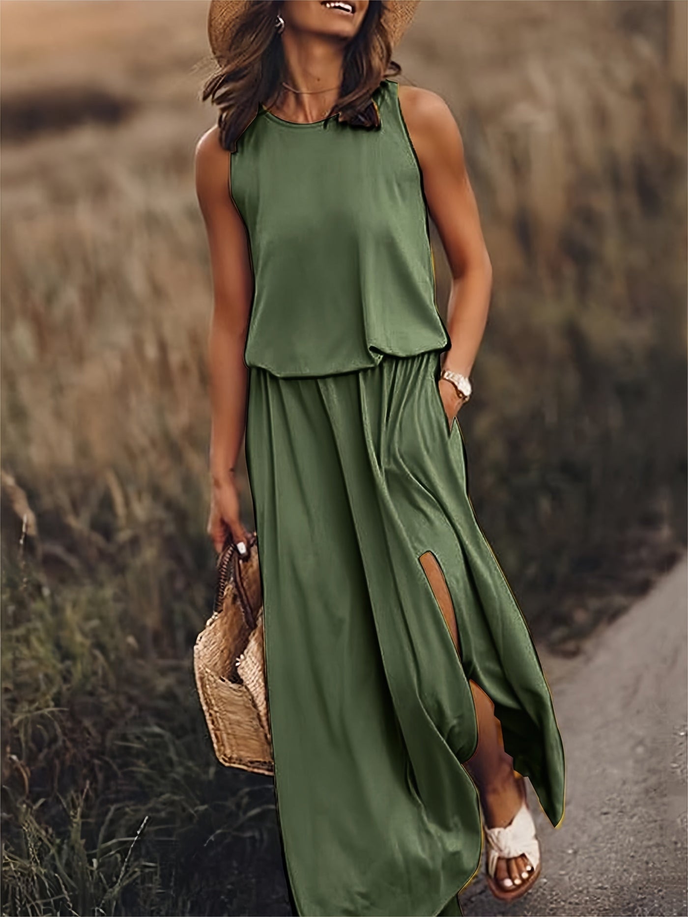 Minerva | Ärmelloses Maxikleid