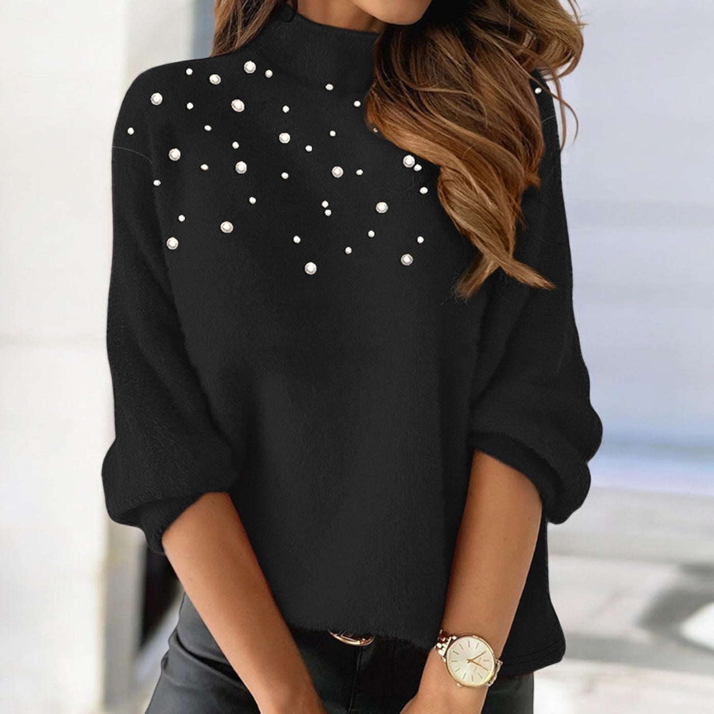 Gina | Pullover mit Perlenverzierung