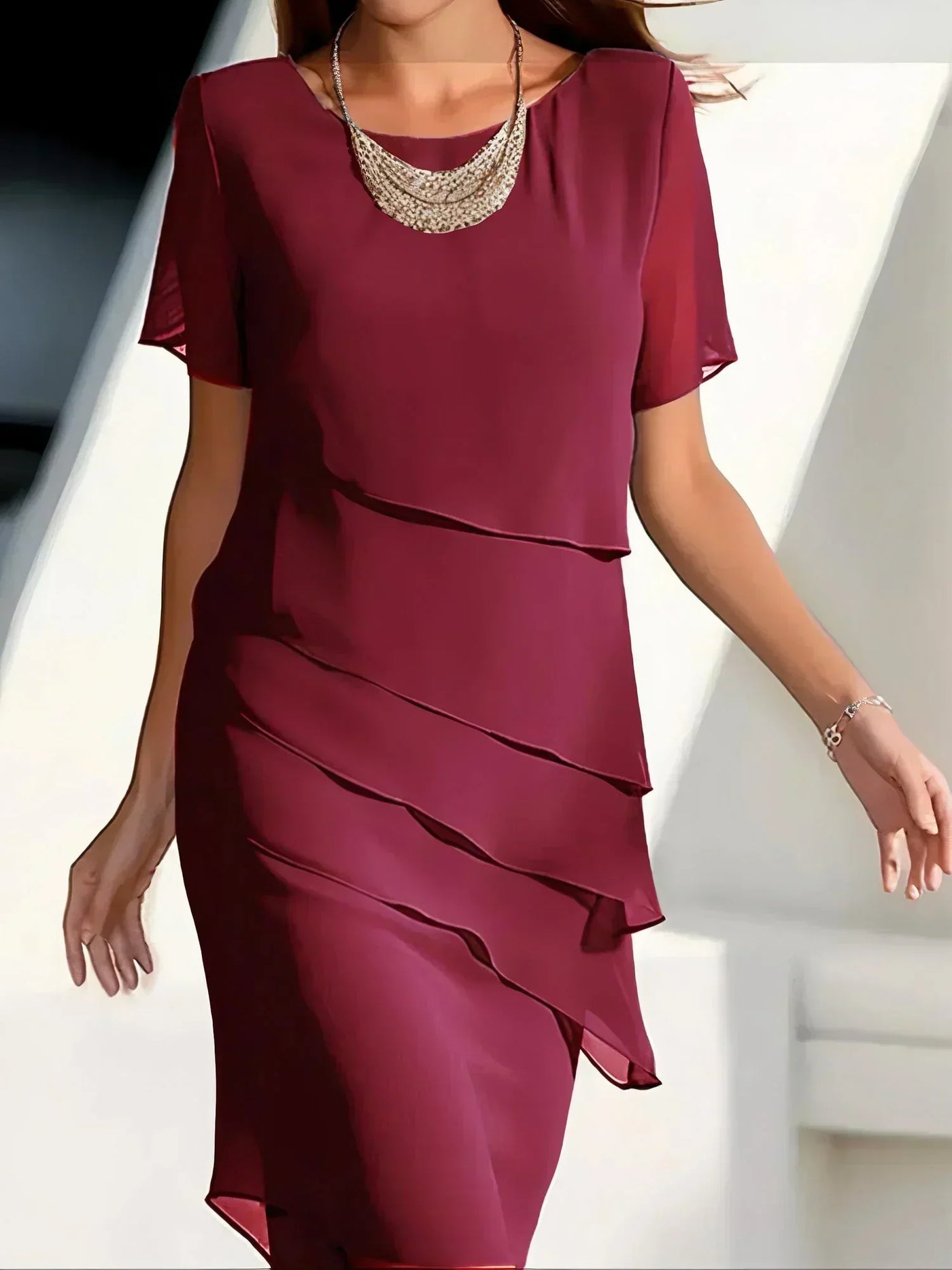 Monika | Midikleid mit Kurzarm