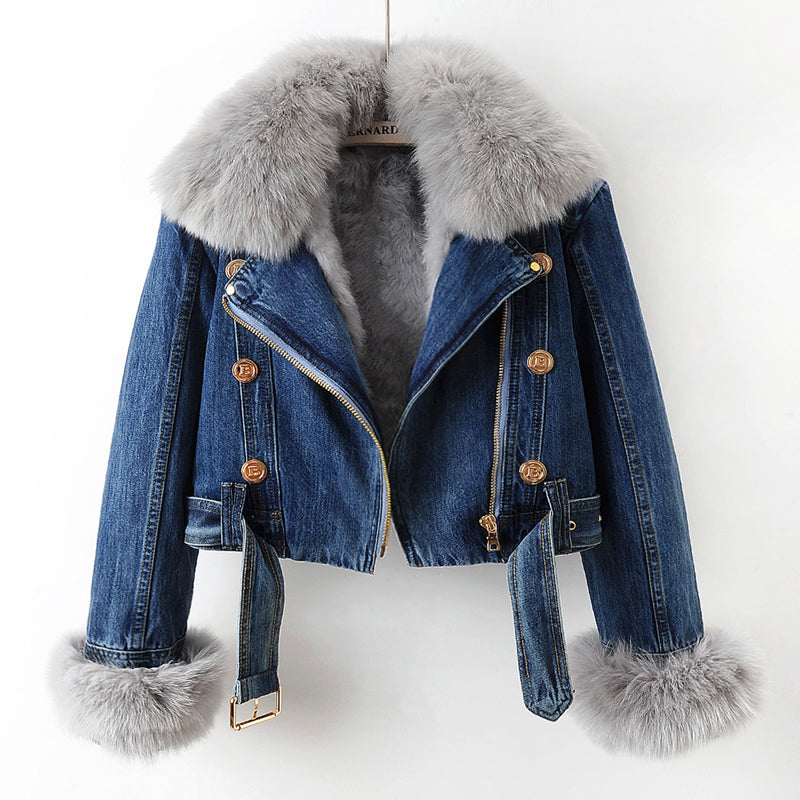 Lauren | Slim-Fit Jeansjacke mit Pelz