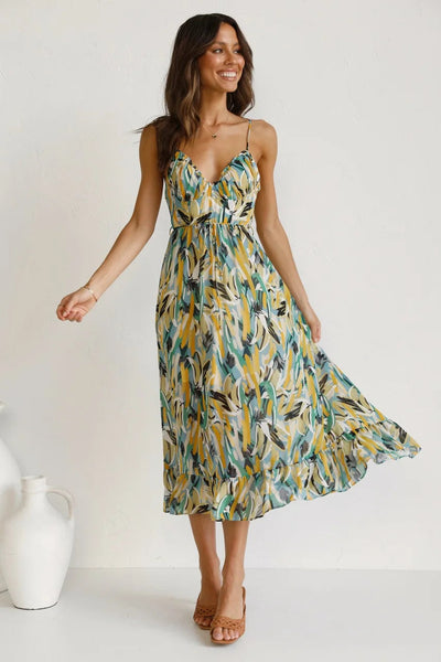 Birkhild | Mehrfarbiges Sommerkleid
