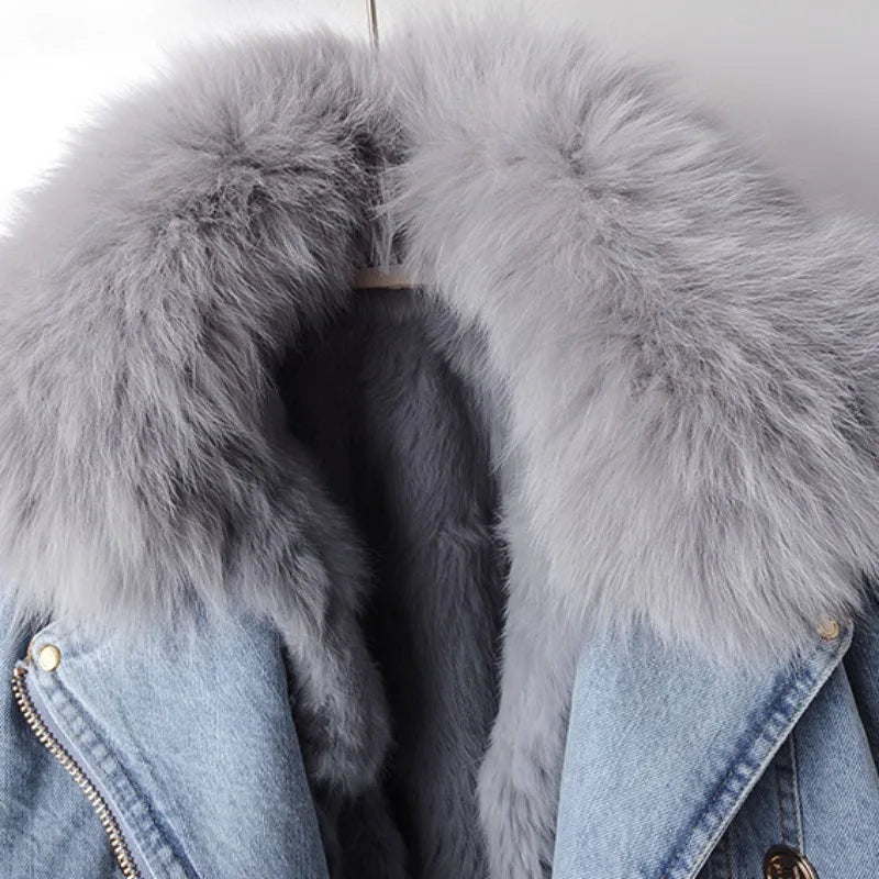 Lauren | Slim-Fit Jeansjacke mit Pelz