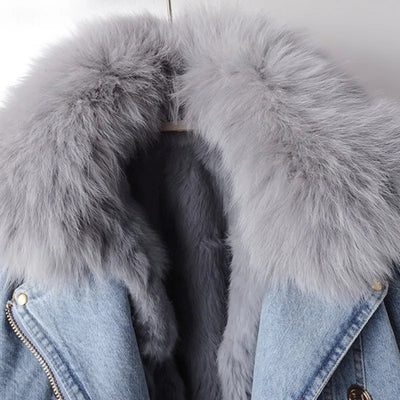 Lauren | Slim-Fit Jeansjacke mit Pelz