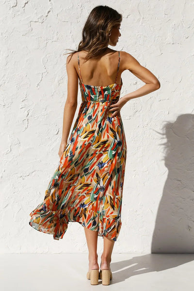 Birkhild | Mehrfarbiges Sommerkleid