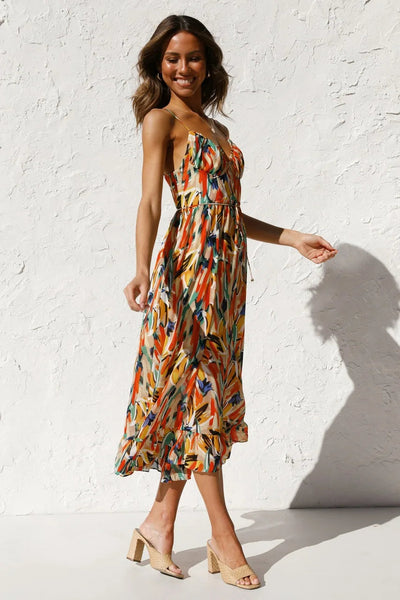 Birkhild | Mehrfarbiges Sommerkleid