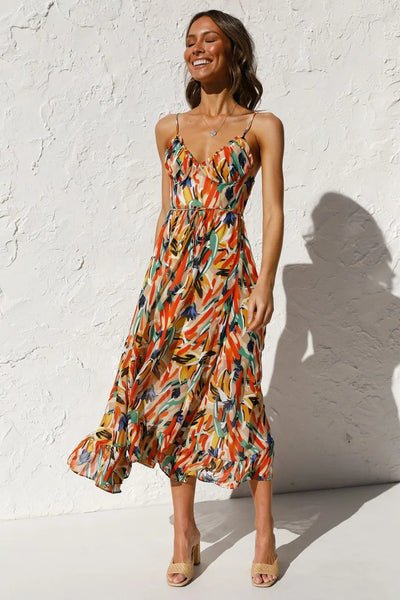 Birkhild | Mehrfarbiges Sommerkleid