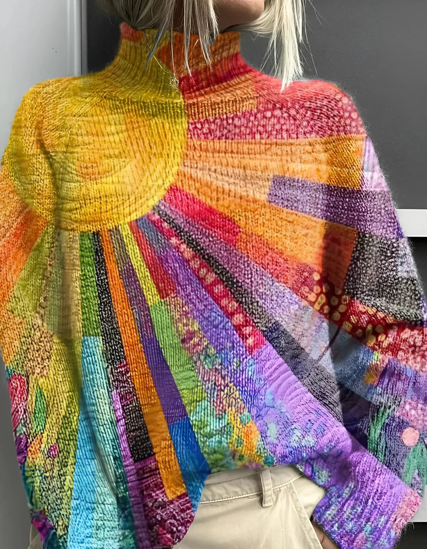 Elda | Farbenfroher Rollkragenpullover