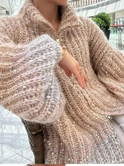Angelina | Luxuriöser Strickpullover mit Glitzer