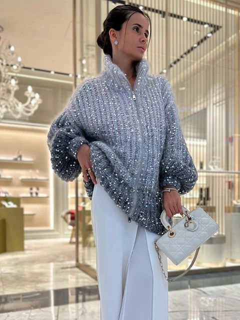 Angelina | Luxuriöser Strickpullover mit Glitzer