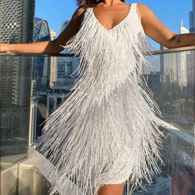 Jutte | Glitzerndes Fransen-Kleid