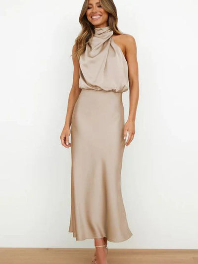 Laura | Stehkragen Halterkleid