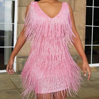 Jutte | Glitzerndes Fransen-Kleid