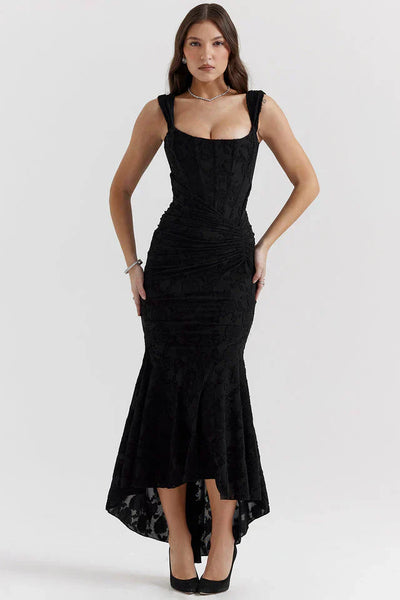 Angelika | Langes Plissee-Kleid