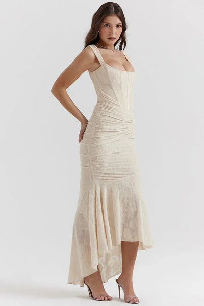 Angelika | Langes Plissee-Kleid