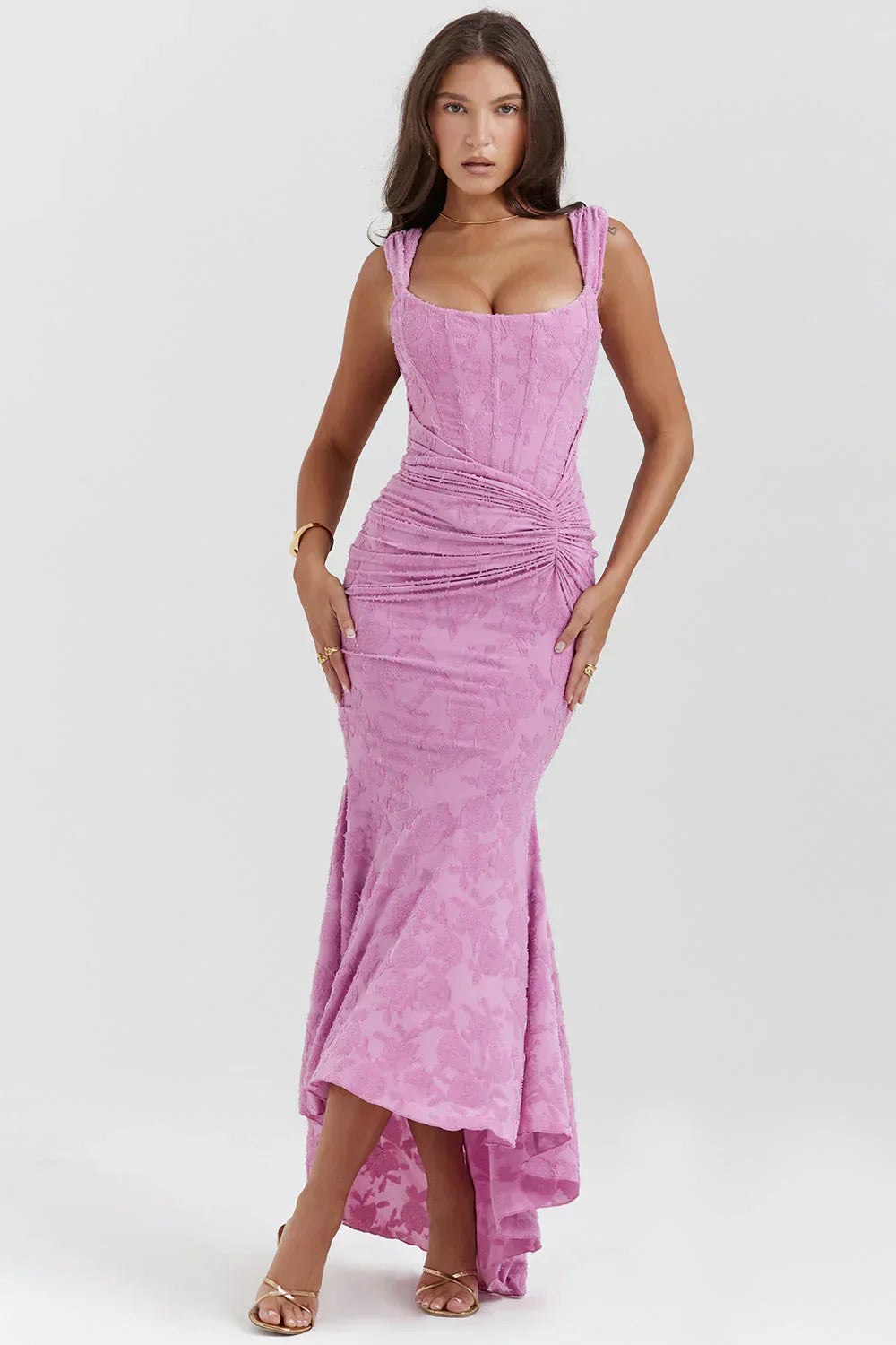 Angelika | Langes Plissee-Kleid