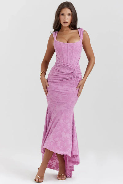 Angelika | Langes Plissee-Kleid