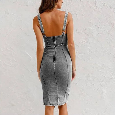 Minna | Figurbetontes Denim-Kleid