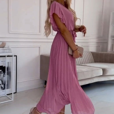 Frida | Plissiertes V-Ausschnitt-Kleid