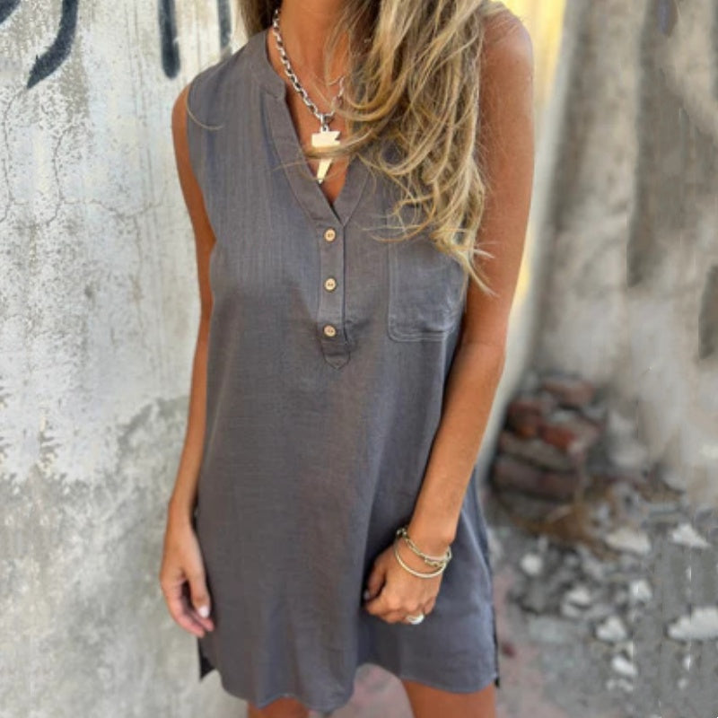 Blanda | Ärmelloses Leinenkleid